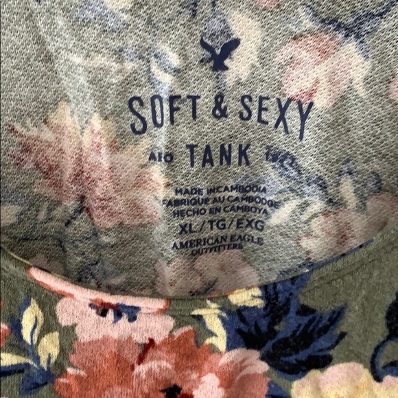 Floral Cropped American Eagle Tank Top -XL - Picture 2 of 2